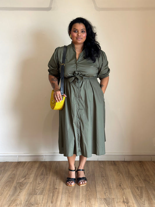 Robe chemise Kaki